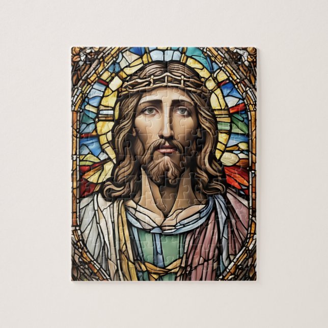 Kyrkfönster Jesus Pussel (Vertikal)