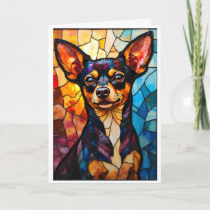 Kyrkfönster Stil Chihuahua Hund Kort