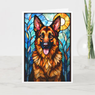 Kyrkfönster Stil Tysk Shepherd Hund Kort