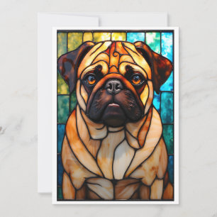 Kyrkfönsterstil Pugs Hund Kort
