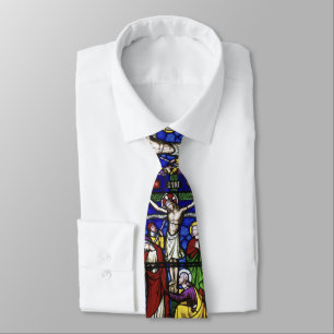 Kyrklig fönsterCrucifixion Jesus för målat glas Slips