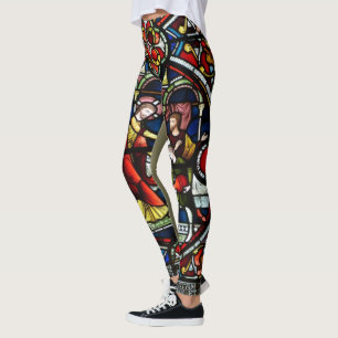 Kyrklig fönsterdamasker för målat glass leggings