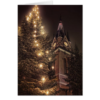 Kyrklig julkort för Victorian Hälsningskort