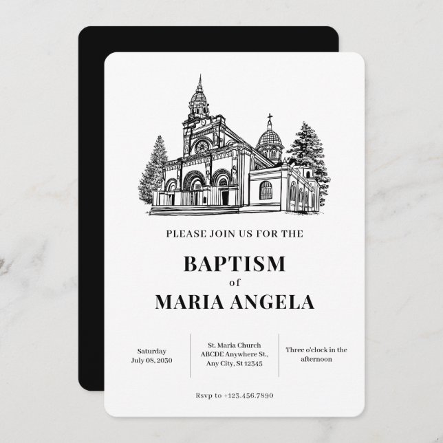 Kyrklig konst minimalistisk  inbjudningar (Fram/baksida)