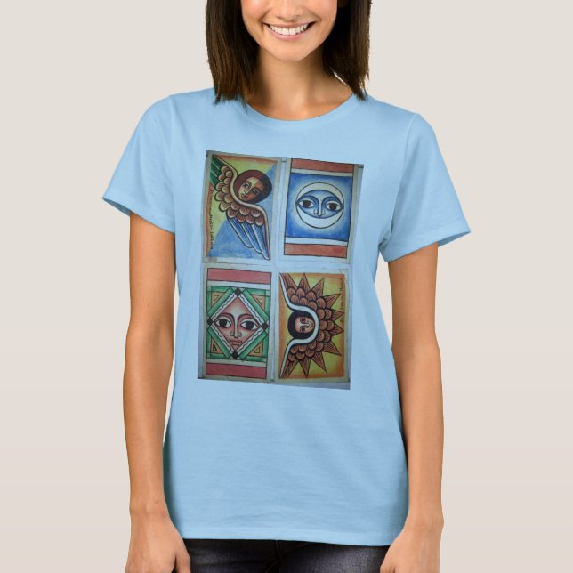 Kyrklig målning för etiopier - baby blue T-tröja T-shirt (Framsida)
