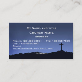 Kyrklig/religiös blå himmel för kortkorsilhouette visitkort