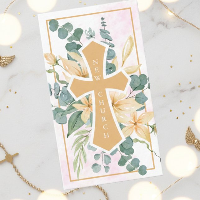 Kyrkligt blomkors visitkort (Skapare uppladdad)