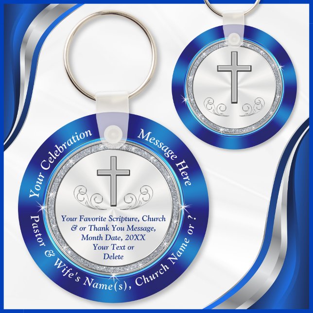 Kyrkoårsjubileum för kyrkans ledamöter nyckelring (Christian party favors for adults, men, women. Personalized church favors. Church anniversary ideas.)