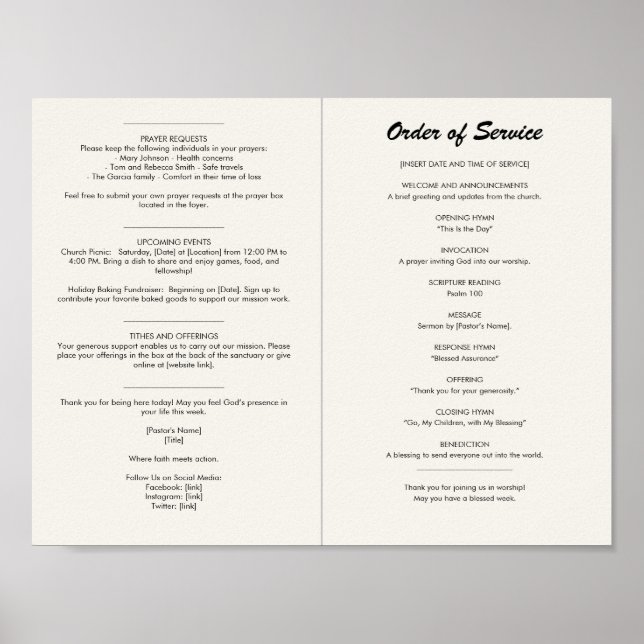 Kyrkobulletin Affisch (Framsidan)