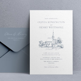 Kyrkobyggnad Skiss Bröllopsinbjudan Inbjudningar