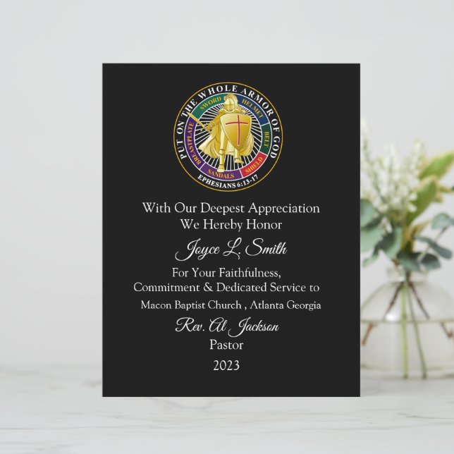 Kyrkocertifikat för uppskattning (Stående Fram)