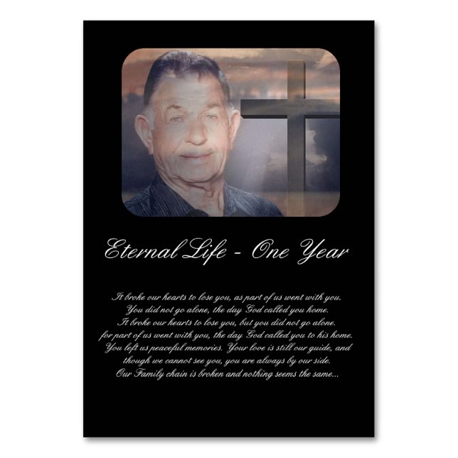 Kyrkodens minnesdag - serviceorder bordsnummer (Framsidan)