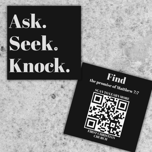 Kyrkodens QR-Professionell Marknadsföring Fyrkantigt Visitkort (Use for church marketing, outreach, or as a personal business card.)