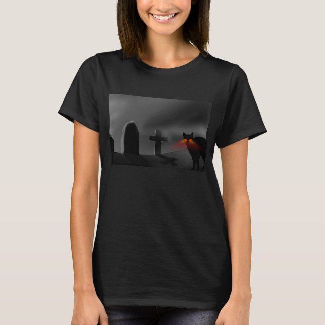 Kyrkogård med katten tee shirt (Framsida)