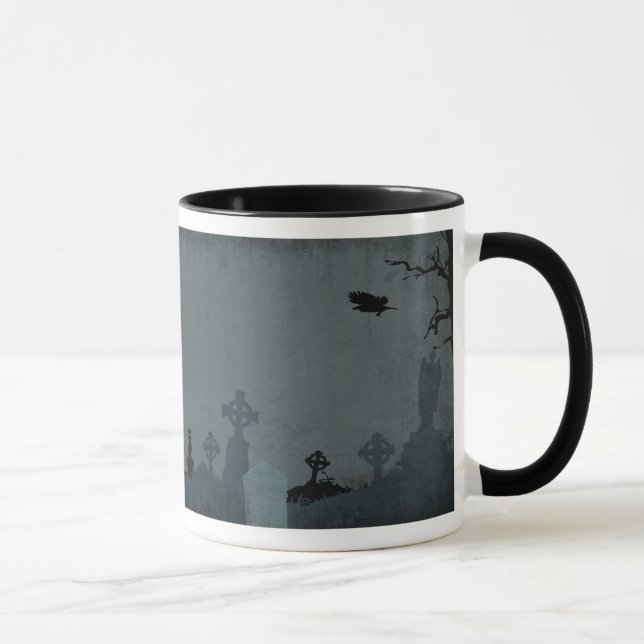 Kyrkogård och fullmåne för Halloween Mugg (Höger)