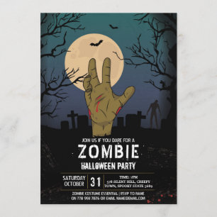 Kyrkogården för Zombiehalloween festapokalypset Inbjudningar