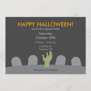 Kyrkogårdhalloween festinbjudan inbjudningar