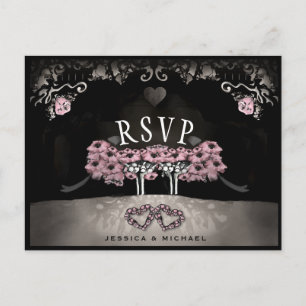 Kyrkogårdskärlek MENY RSVP Halloween Bröllop Postk