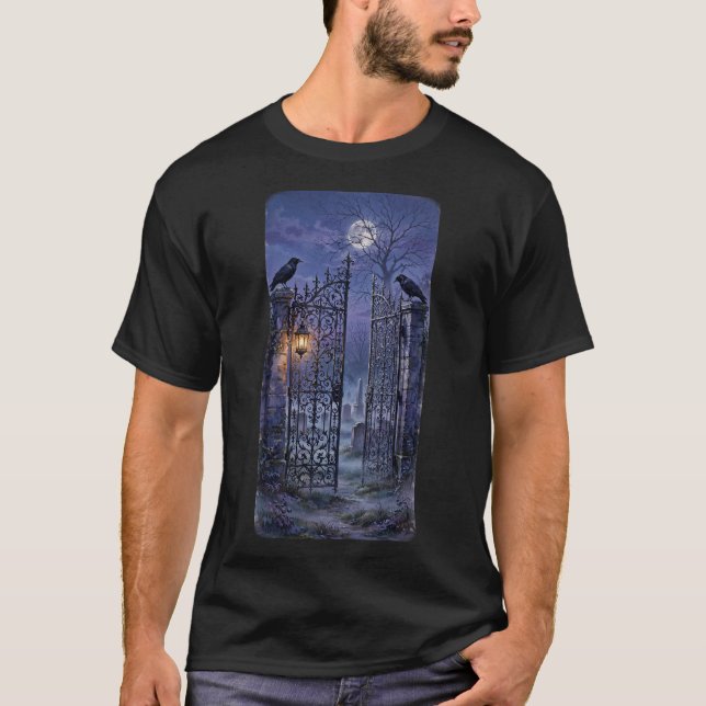 Kyrkogårdsport Midnatts T-Shirt (Framsida)