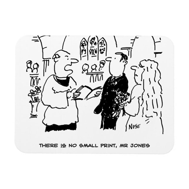 Kyrkoherde & Brudgum vid Bröllopsakt Magnet (Horisontell)