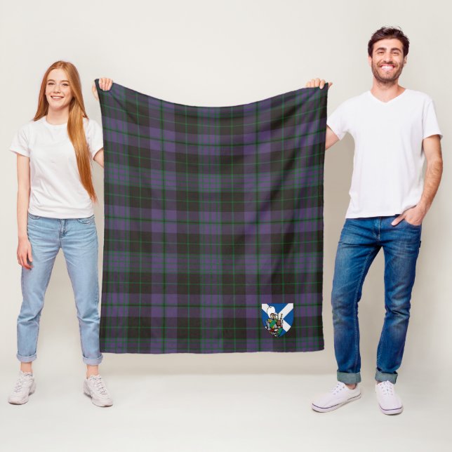 Kyrkoherdegrön Tartan Fleecefilt (På plats)