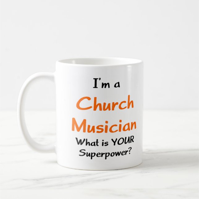 kyrkomusiker orgelista kaffemugg (Vänster)