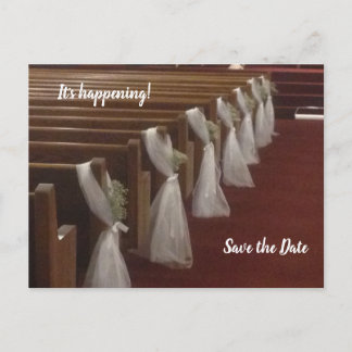 Kyrkor dekorerade för bröllop spara datum vykort