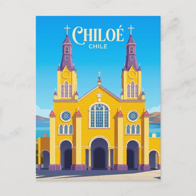 Kyrkor på Chiloe Chile Vykort (Framsida)