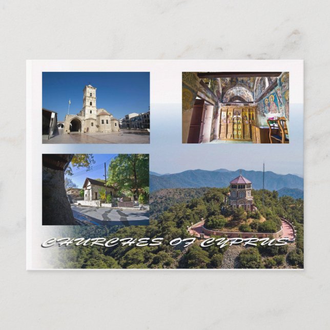 Kyrkor på Cypern vykort (Framsida)
