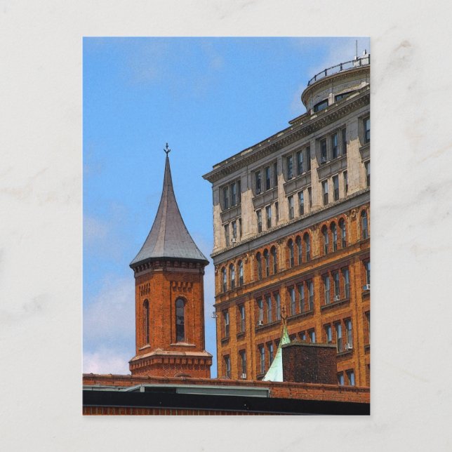 Kyrktorn med fiskmåsen vykort (Framsida)