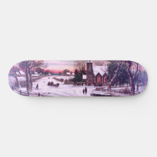 Kyrtjänster på juldagsmorgon i Kväll Mini Skateboard Bräda 18,5 Cm