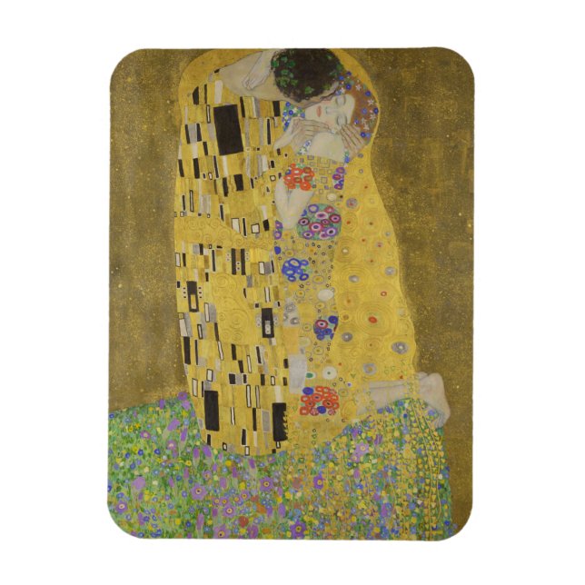Kysande älskande omfamnar av Gustav Klimt Magnet (Vertikal)