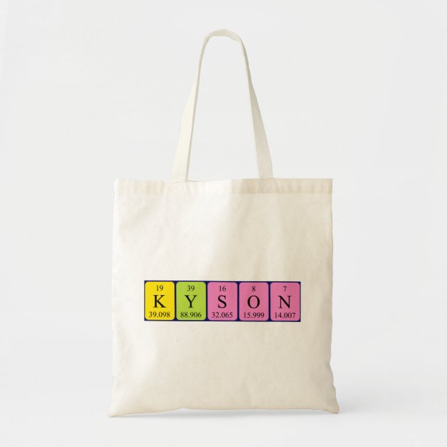 Kyson Perisonskt bord namn tote bag Tygkasse (Framsidan)