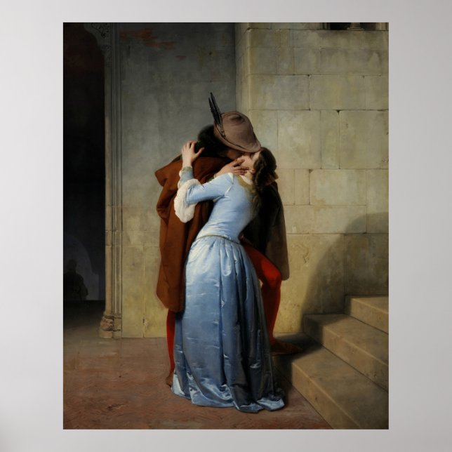Kyss (1859) av Francesco Hayez - poster (Framsidan)