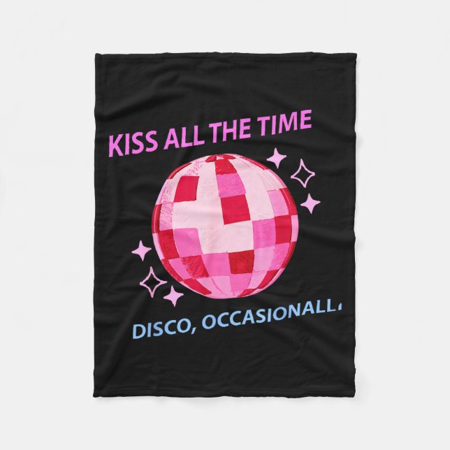 Kyss Alltid Disco Ibland Design Fleecefilt (Framsidan)