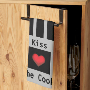 Kyss Anpassadet Grått Kitchen Towel Kökshandduk