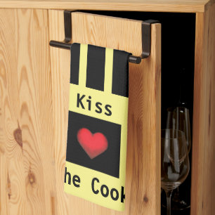 Kyss Anpassadet Gult Kitchen Towel Kökshandduk
