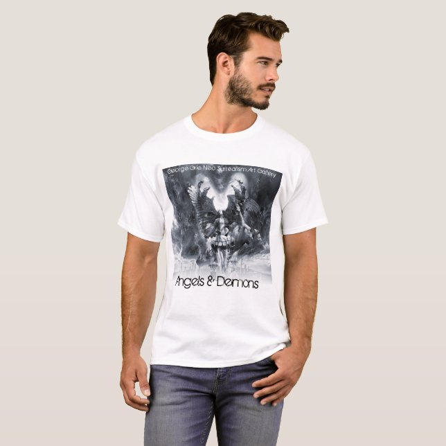 Kyss av Eros eller änglar och demoner T-shirt (Hel framsida)