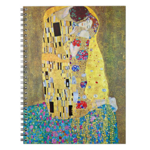 Kyss av Gustav Klimt, Vintage Art nouveau Anteckningsbok Med Spiral
