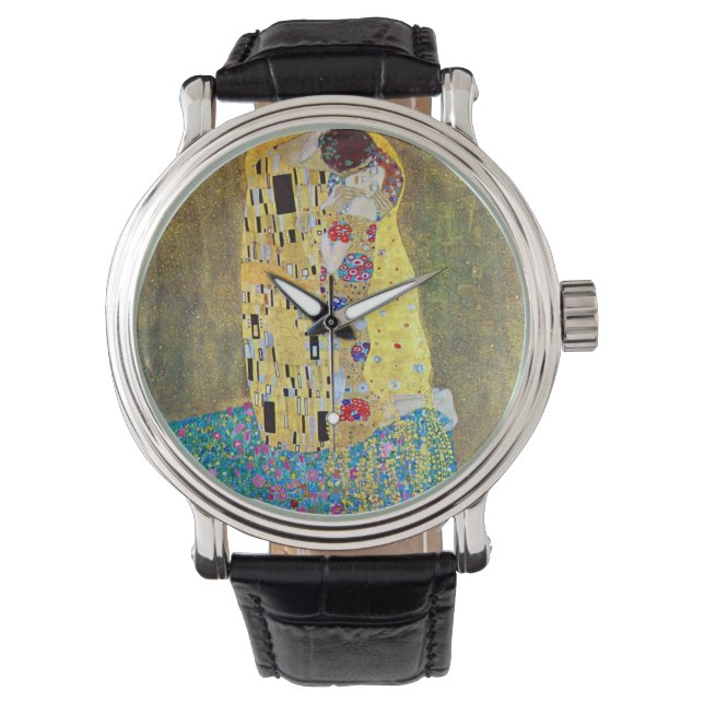 Kyss av Gustav Klimt, Vintage Art nouveau Armbandsur (Framsida)