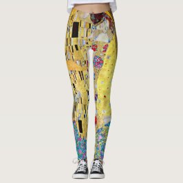 Kyss av Gustav Klimt, Vintage Art nouveau Leggings
