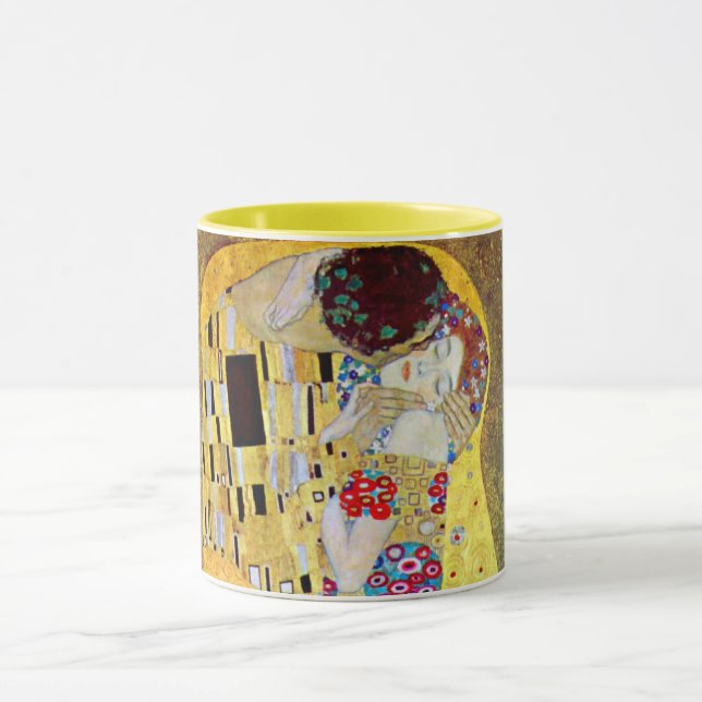 Kyss av Gustav Klimt, Vintage Art nouveau Mugg (Center)