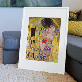 Kyss av Gustav Klimt, Vintage Art nouveau Poster