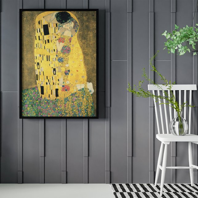 Kyss av Gustav Klimt, Vintage Art nouveau Poster (Skapare uppladdad)