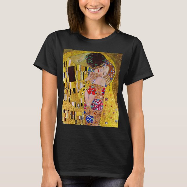 Kyss av Gustav Klimt, Vintage Art nouveau Tee (Framsida)