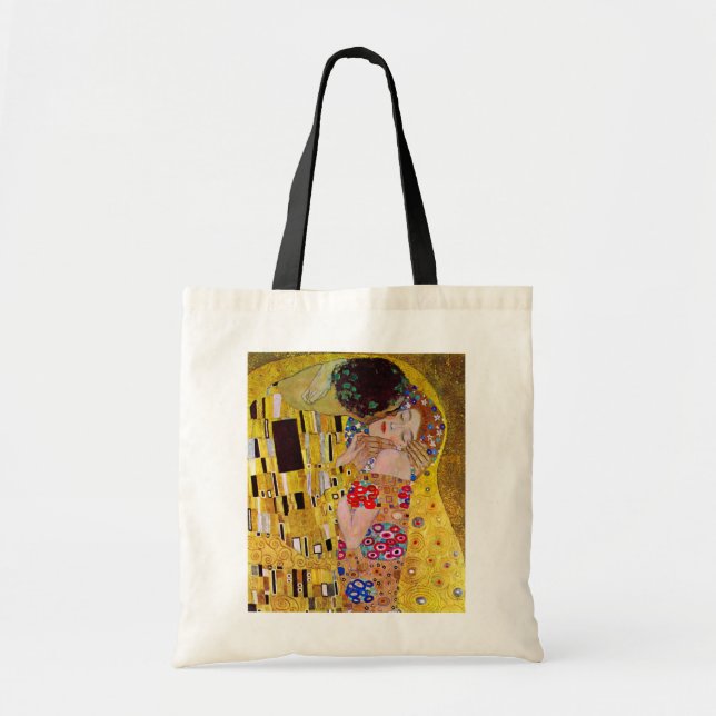 Kyss av Gustav Klimt, Vintage Art nouveau Tygkasse (Framsidan)
