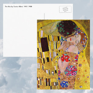 Kyss av Gustav Klimt, Vintage Art nouveau Vykort