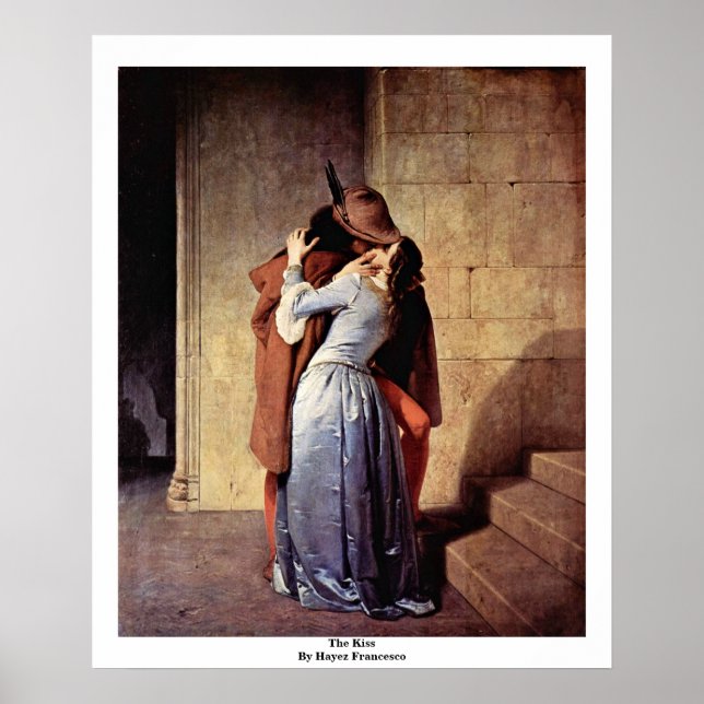 Kyss av Hayez Francesco Poster (Framsidan)