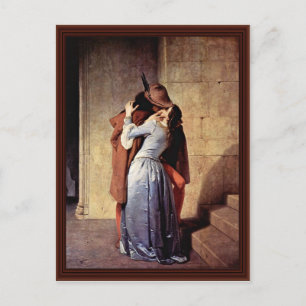 Kyss av Hayez Francesco Vykort