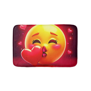 Kyss Emoji: Kärlek och Hjärtans Konst Badrumsmatta